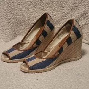 Ralph Lauren nautical striped wedges size 8